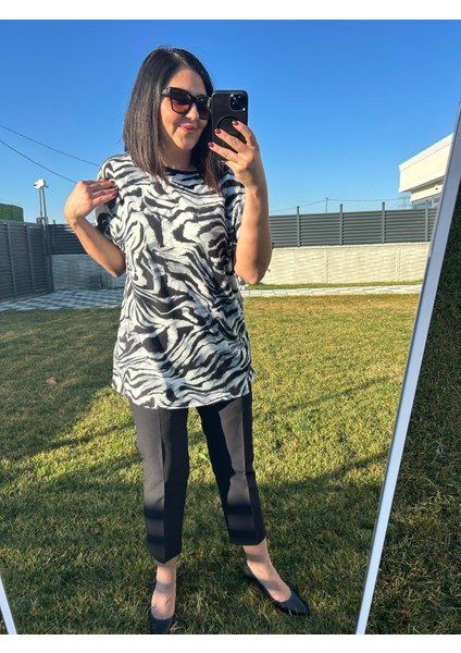 Kadın Büyük Beden Siyah/beyaz Penye Örme BLUZ-BGB106 modelleri