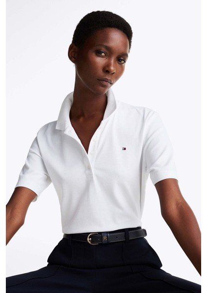 Kadın Th 1985 Koleksiyonu Polo T-Shirt - Beyaz fırsatları