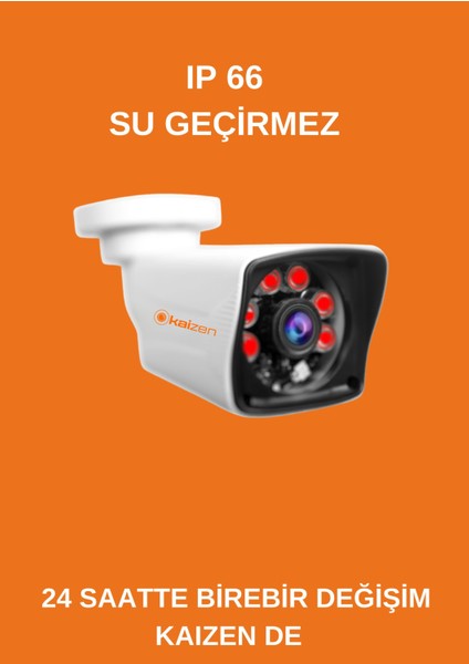 Kaızen 4'lü 5 Mpfull Hd 4 Girişli Yüz ve Araç Tanıma Özellikli Güvenlik Kamera Seti