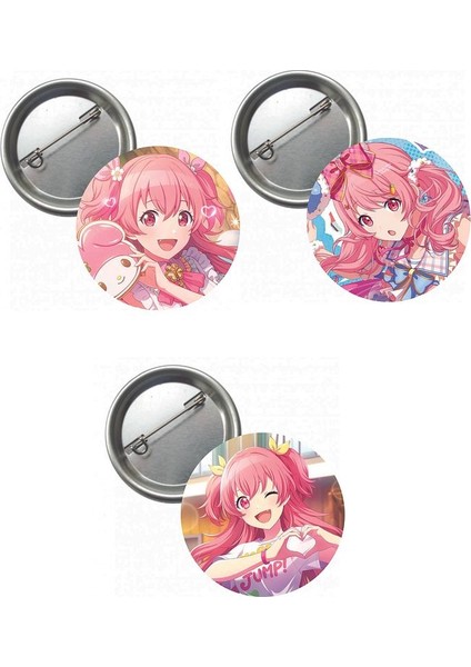 Major Selection Hatsune Miku Pjsekai Project Sekai Colorful Anime Buton Rozet 3 Adet 44 mm Momoi Airi