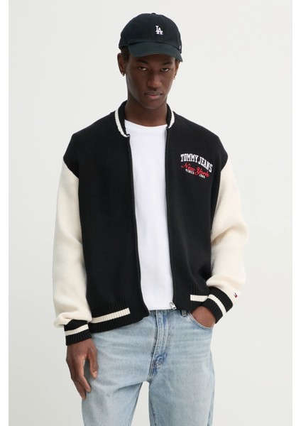 Erkek Tjm Varsity Baseball Hırka - Siyah