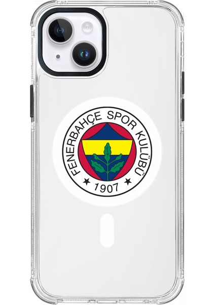 Apple iPhone 14 Fenerbahçe Magsafe Logo Şeffaf Telefon Kılıfı