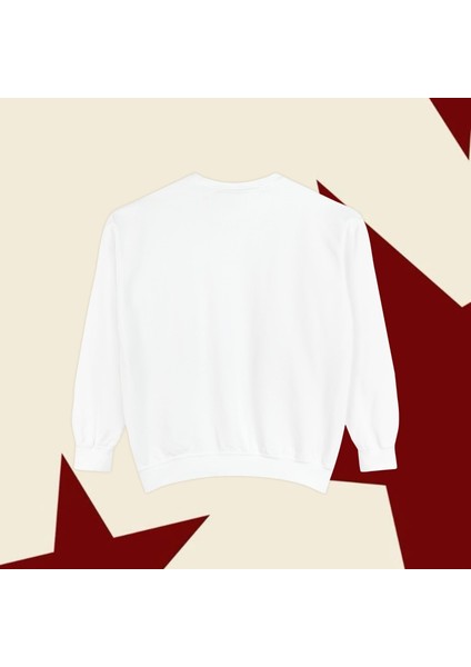 Sueso Store Star Yıldız Tasarım Unisex Nakışlı Y2K Beyaz Sweatshirt
