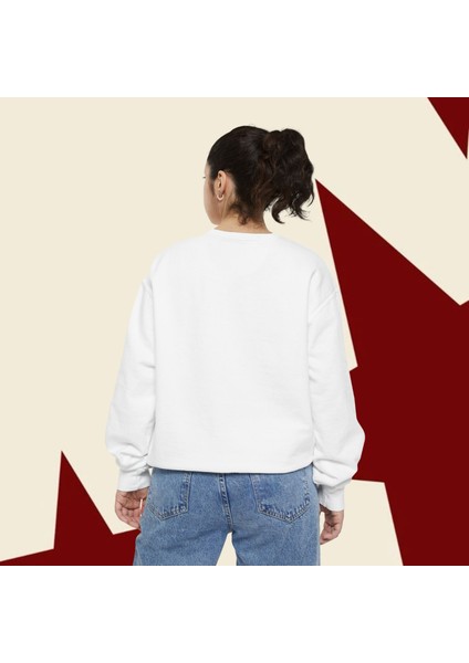 Sueso Store Star Yıldız Tasarım Unisex Nakışlı Y2K Beyaz Sweatshirt