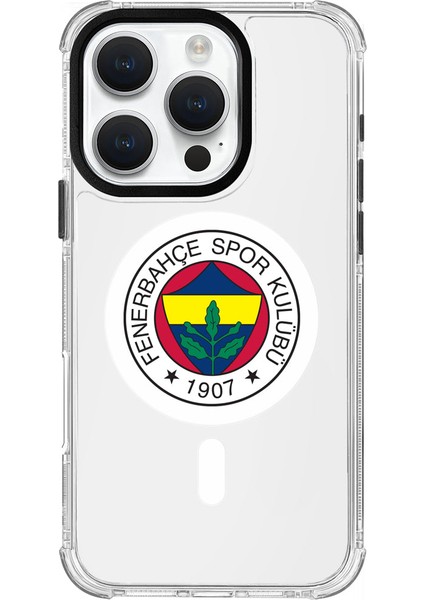 Apple iPhone 16 Pro Fenerbahçe Magsafe Logo Şeffaf Telefon Kılıfı
