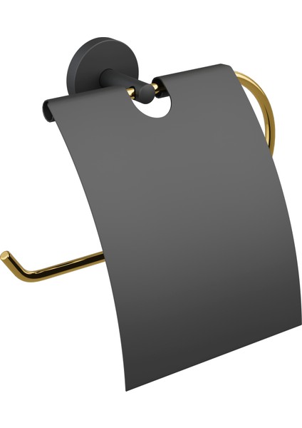 Zarif Siyah Gold Tuvalet Kağıtlığı