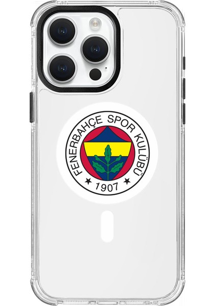Apple iPhone 15 Pro Max Fenerbahçe Magsafe Logo Şeffaf Telefon Kılıfı