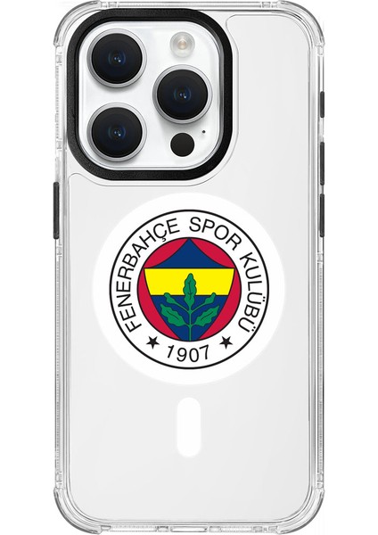 Apple iPhone 15 Pro Fenerbahçe Magsafe Logo Şeffaf Telefon Kılıfı