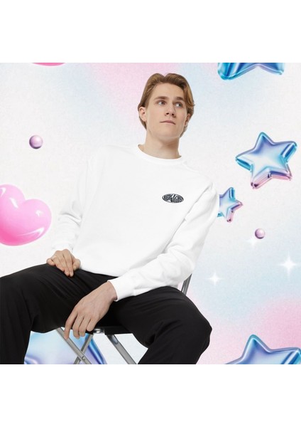 Sueso Store New Jeans Unisex Nakışlı Y2K Beyaz Sweatshirt