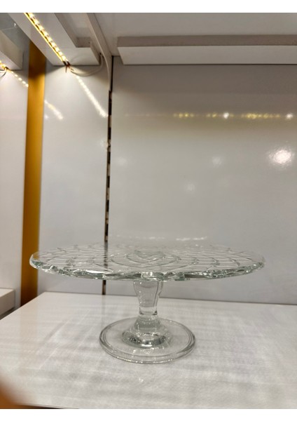 Ayaklı Kristal Cam Dekoratif Pasta Standı