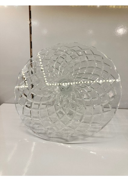 Ayaklı Kristal Cam Dekoratif Pasta Standı
