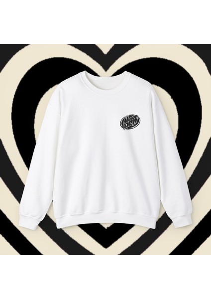 Sueso Store Mountain Dew Unisex Nakışlı Y2K Beyaz Sweatshirt