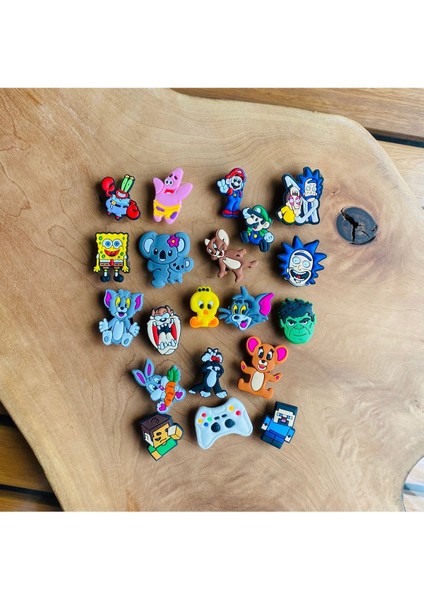 Jibbitz Terlik Süsü 20 Li Set Tazmanya Canavarı,sğnger Bob,hulk