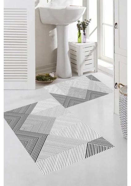 Dijital Baskı Modern Banyo Halısı Ikili Banyo Paspası LNA5-SD540 100 x 60+60 x 50 cm