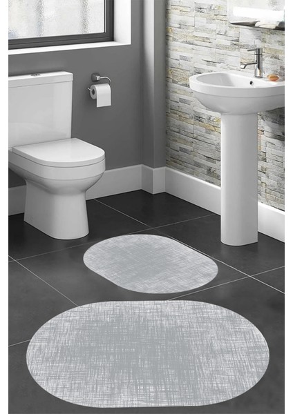 Dijital Baskı Modern Banyo Halısı Ikili Banyo Paspası LNA5-HS180 100 x 60+60 x 50 cm