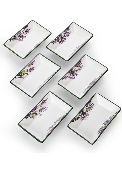 6’lı Çerezlik Lavanta Desen Handmade Sunumluk Reçellik Sosluk Kahvaltılık Çerez Ikram Seti modelleri