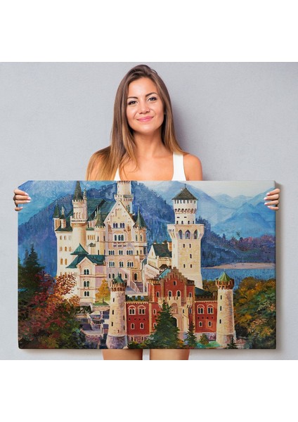 Almanya'nın Bavyera Kentindeki Ünlü Neuschwanstein Kalesi TABLO-7099