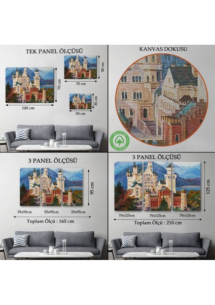 Almanya'nın Bavyera Kentindeki Ünlü Neuschwanstein Kalesi TABLO-7099
