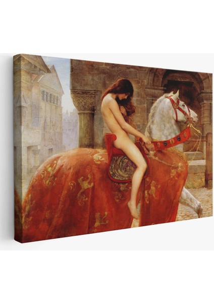 Lady Godiva Tablosu - At Üstünde Çıplak KADIN-6583