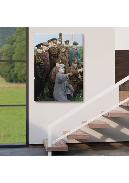 Atatürk Silah Arkadaşları Ile Cephede Dekoratif Duvar TABLOSU-6211