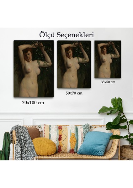 Gustave Courbet - Dallara Tutunan Nü Kadın TABLOSU-7364