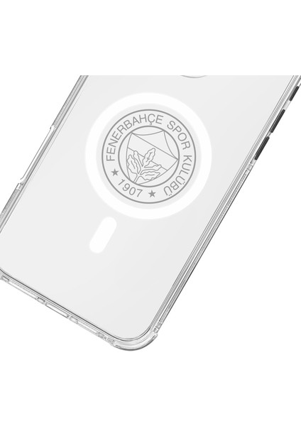 Apple iPhone 16 Pro Max Fenerbahçe Magsafe Monochrome Logo Şeffaf Telefon Kılıfı