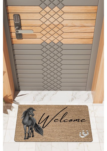 Modern Dijtal Baskı Welcome At Karşılamalı Kapı Önü Paspası