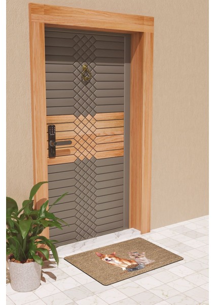 Modern Dijtal Baskı Köpekler Mama Kapı Önü Paspası modelleri