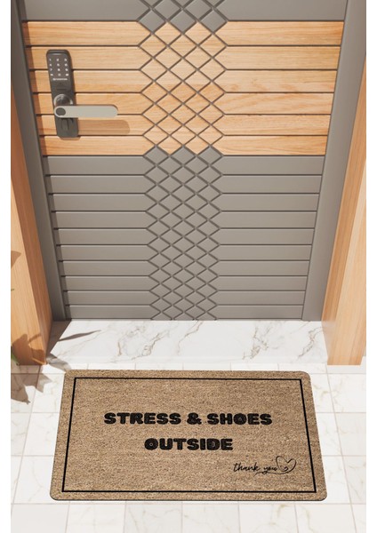 Modern Dijtal Baskı Stress & Shoes Outsıde Kapı Önü Paspası