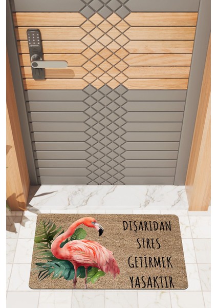 Modern Dijtal Baskı Flamingo Paspas Kapı Önü Paspası