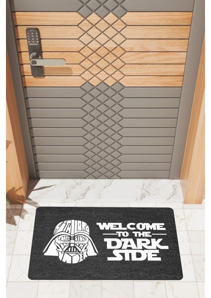 Modern Dijtal Baskı Siyah Welcome Dark Stde Kapı Önü Paspası