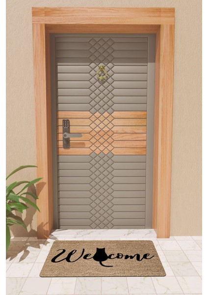 Modern Dijtal Baskı Welcome Kedili Kapı Önü Paspası fiyatları