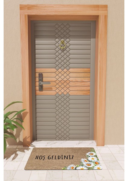 Modern Dijtal Baskı Papatyaı Hoşgeldiniz Kapı Önü Paspası fiyatları