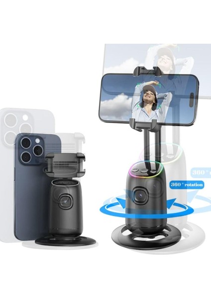 Profesyonel Gimbal 360° Yüz Takip Telefon Sabitleyici Tutucu Video Canlı Yayın Akıllı Tripod P03