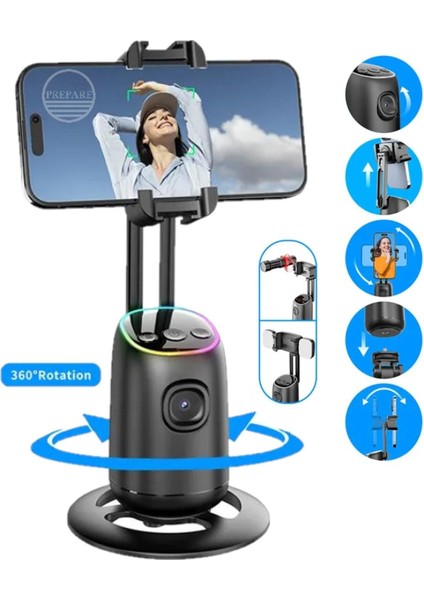 Profesyonel Gimbal 360° Yüz Takip Telefon Sabitleyici Tutucu Video Canlı Yayın Akıllı Tripod P03 fiyatları