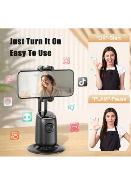 Profesyonel Gimbal 360° Yüz Takip Telefon Sabitleyici Tutucu Video Canlı Yayın Akıllı Tripod P03 fırsatları