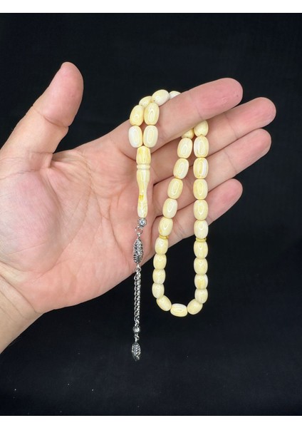 Sevgiliye Özel Hediye Beyrut Damla Kehribar Beyaz Hamur Kesme Kesim 11 MmX8 Mm H-1674.