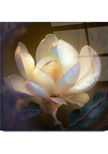 Lotus Çiçek Cam Tablo | Hediyelik, Dekoratif, Ofis, Mutfak