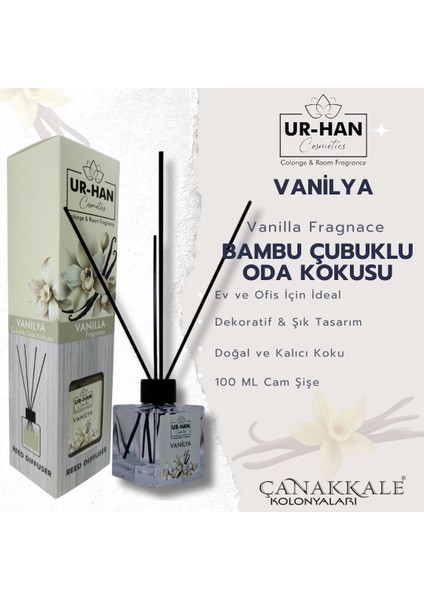 Vanilya Bambu Çubuklu Oda Kokusu 100 ml Cam Şişe