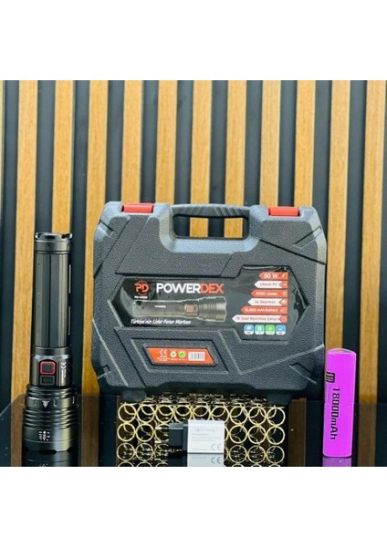 PD-12500 Su Geçirmez 50 Watt 5000 Lümen Süper Güçlü LED Profesyonel Şarjlı El Feneri