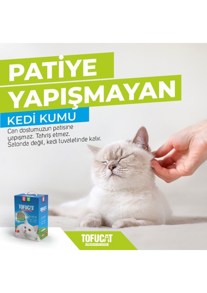 6 Litre, Topaklanan, Üstün Koku Hapsedebilen, Tuvalete Atılabilen, Doğal, Tofu Kedi Kumu