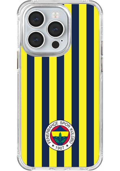 Apple iPhone 14 Pro Fenerbahçe Çubuklu Şeffaf Telefon Kılıfı