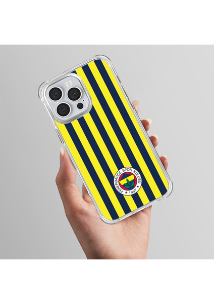 Apple iPhone 14 Pro Fenerbahçe Çubuklu Şeffaf Telefon Kılıfı
