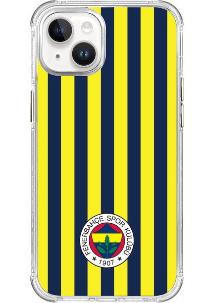 Apple iPhone 13 Fenerbahçe Çubuklu Şeffaf Telefon Kılıfı