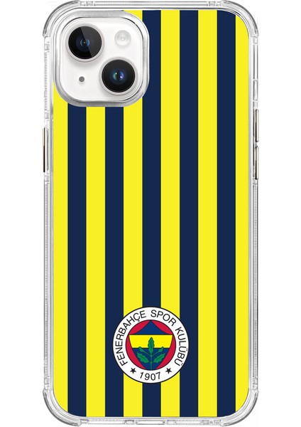 Apple iPhone 14 Fenerbahçe Çubuklu Şeffaf Telefon Kılıfı