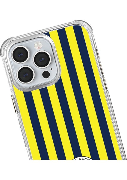Apple iPhone 16 Pro Max Fenerbahçe Çubuklu Şeffaf Telefon Kılıfı