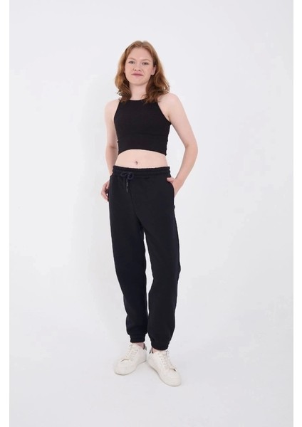 Üç Iplik Basic Astikli Eşofman Pantolon Acivert