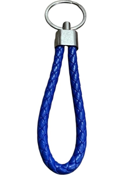Deri Örgü Anahtarlık - Kadın, Erkek, Genç Deri Örgü Halat Anahtarlık / Sax Mavi Renk modelleri