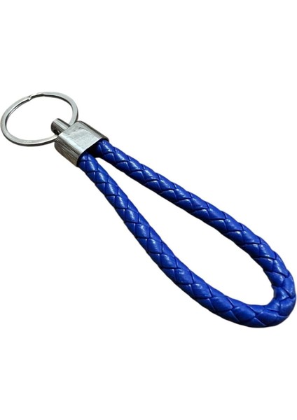 Deri Örgü Anahtarlık - Kadın, Erkek, Genç Deri Örgü Halat Anahtarlık / Sax Mavi Renk fırsatları