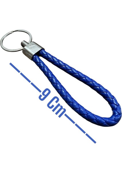 Deri Örgü Anahtarlık - Kadın, Erkek, Genç Deri Örgü Halat Anahtarlık / Sax Mavi Renk indirimleri